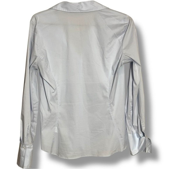 Zara Light Baby Blue Lightweight Long Sleeve Fitted Button Down Shirt - Picture 15 of 15